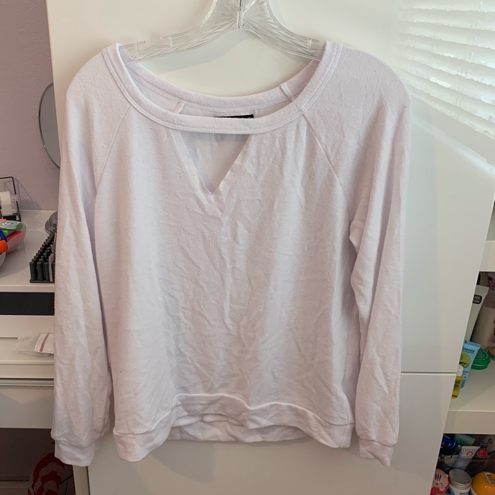 White Cutout Top